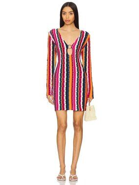Agua Bendita x REVOLVE Cordelia Mini Dress Nath Stripe Womens Size Small